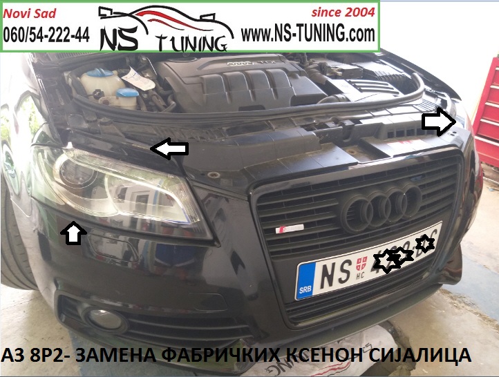 audi a3 8p xenon far d3s sijalica philips ugradnja zamena novi sad tuning